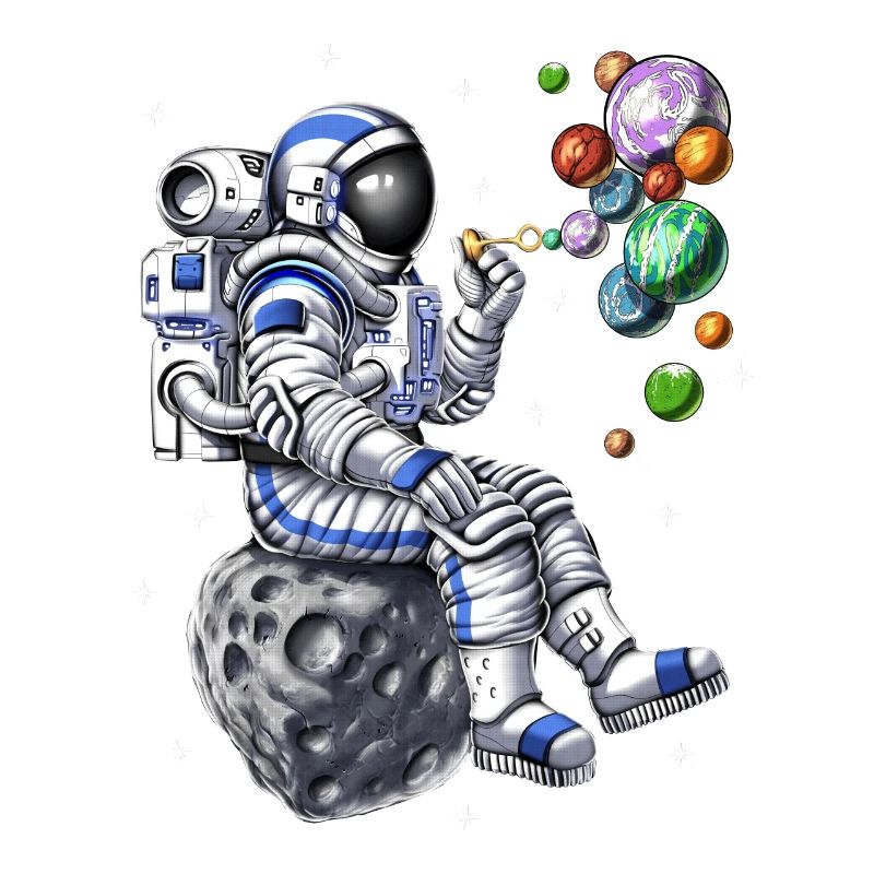 Astronaut Blowing Bubbles
