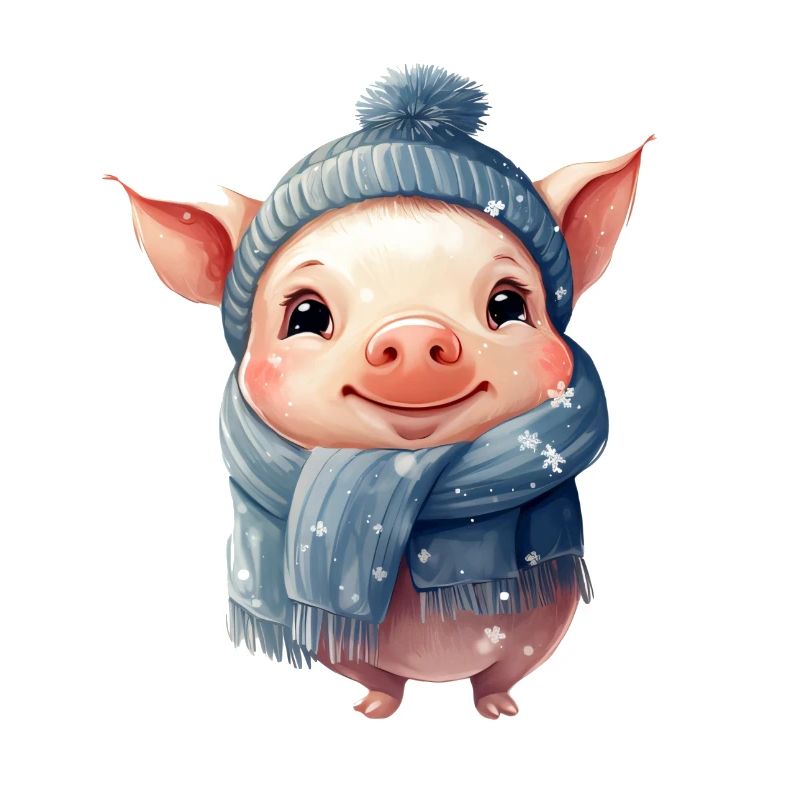 Cochon dans la neige