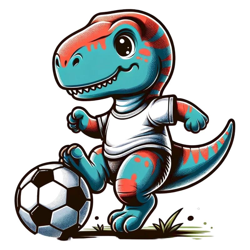T-Rex Dinosaur Soccer Player