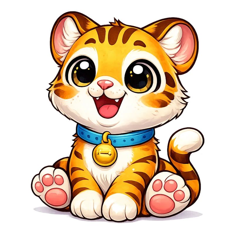Kätzchen-Tiger mit Glöckchen