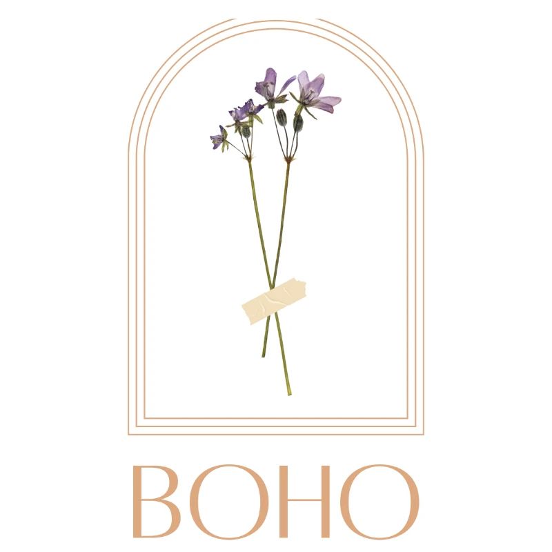 Boho flower bouquet in arch frame