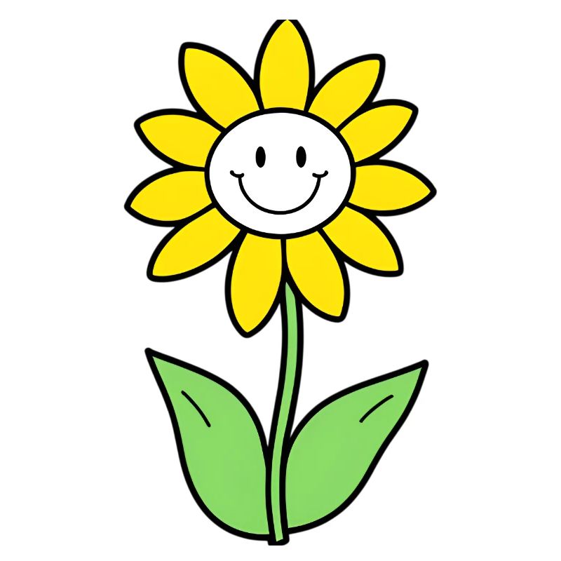 Smiling Sunflower Graphic