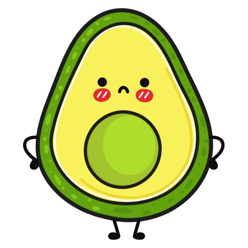 Cute and grumpy avocado