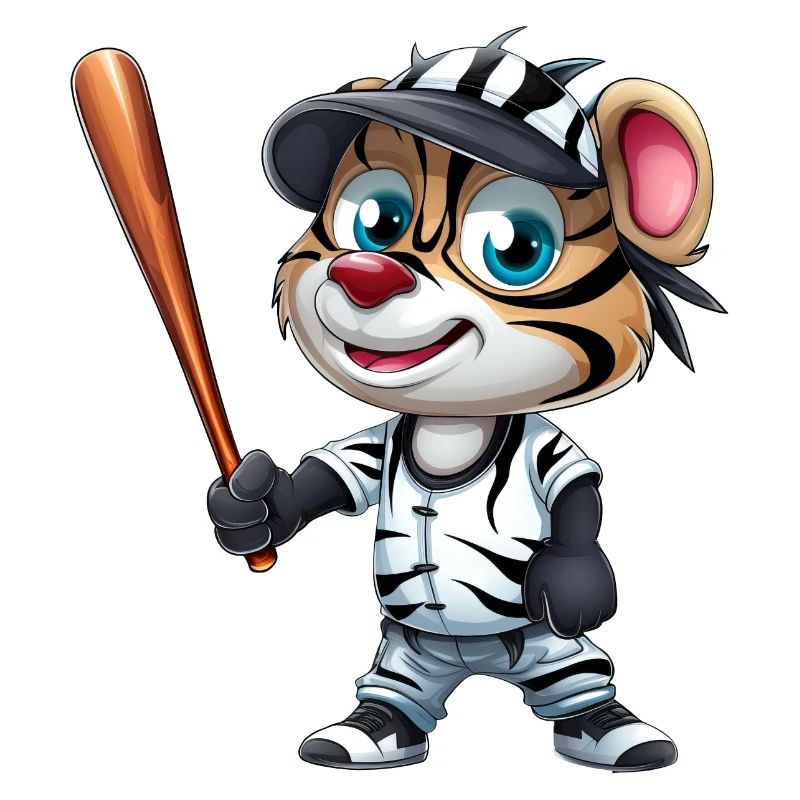 Zebra Baseballspieler Dynamisch