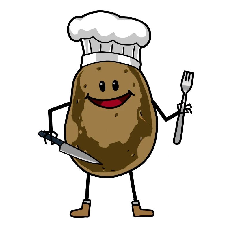 Potato Chef Chef's Hat Chef's Knife Kitchen