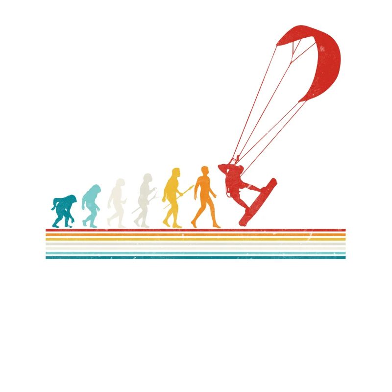 Retro Evolution Kite Surfing Funny Kite Boarding