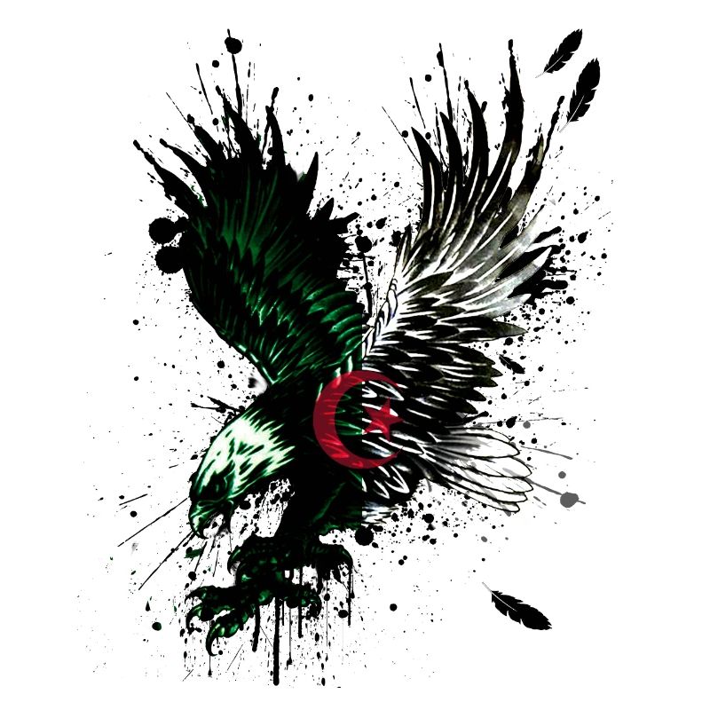 Drapeau Algérie - aigle drapeau algérien