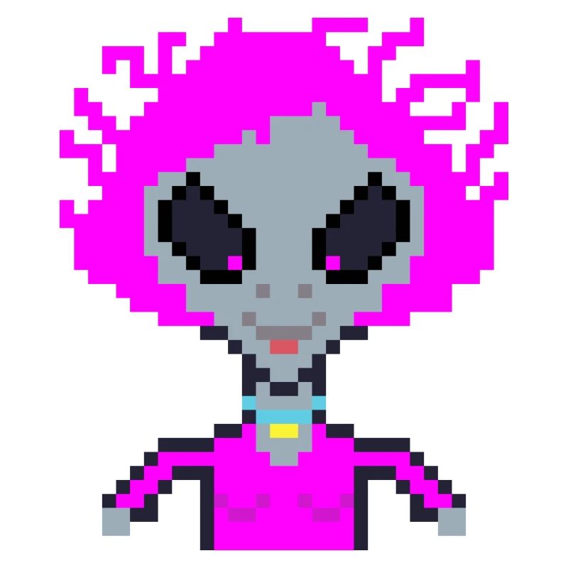 Pixel Alien "Violet Crazy"