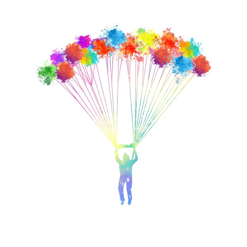 Parachutisme Couleur Splash Jumping
