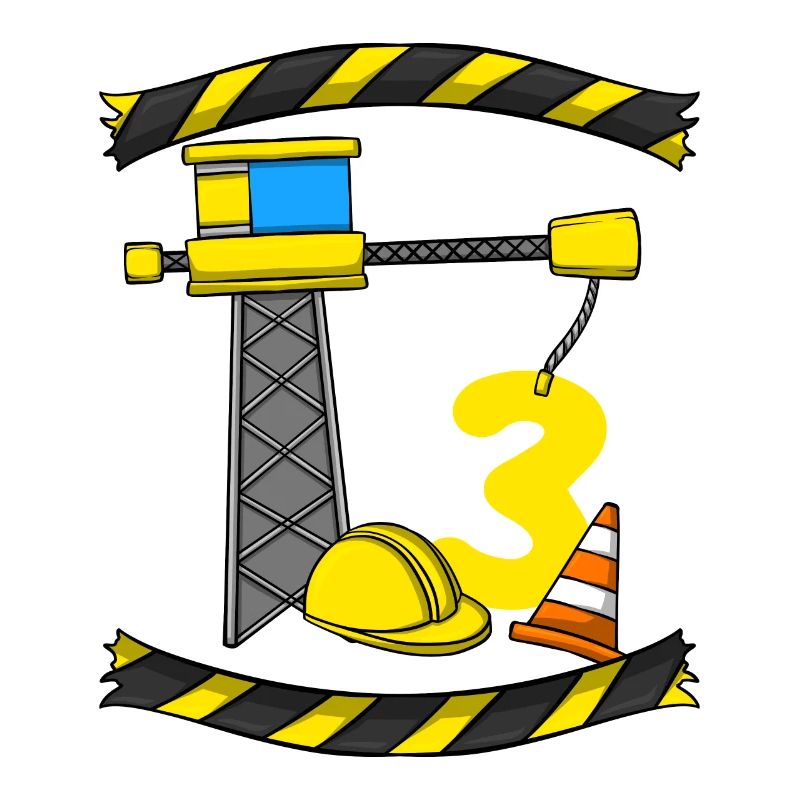 Construction Birthday Crane Worker 3rd Birthday
