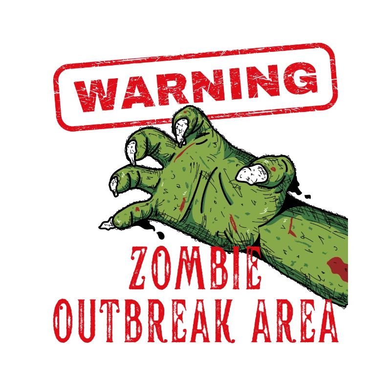 Warning Zombie Outbreak Area Brain Eater