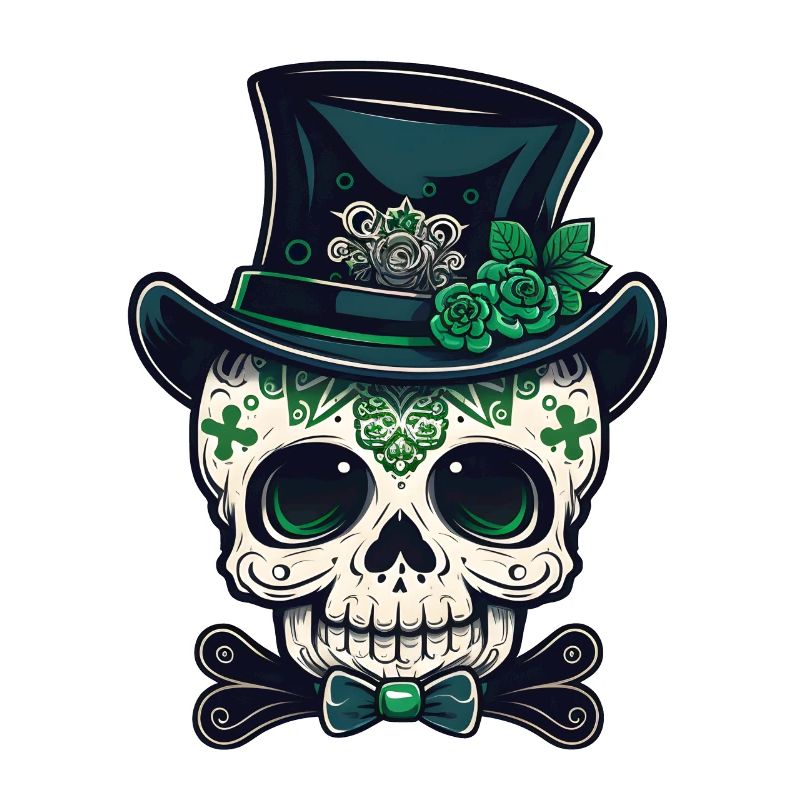 Sugar Skull St Patrick's Day, Irish Sugar Skull