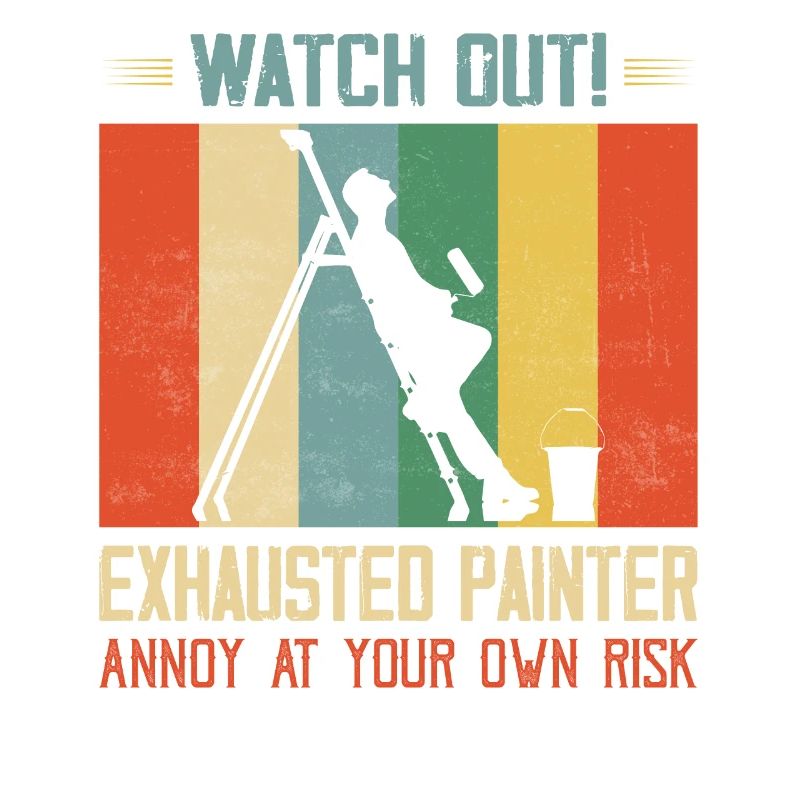 Fais gaffe! Un peintre épuisé s’agace de son propre ris