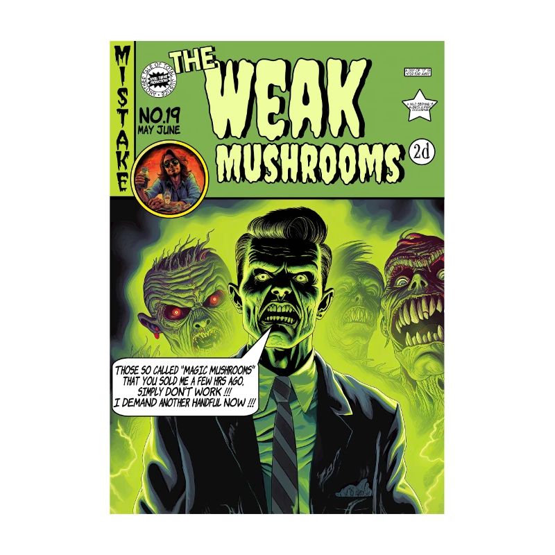 Retro Horror Comic - The Weak Mushrooms