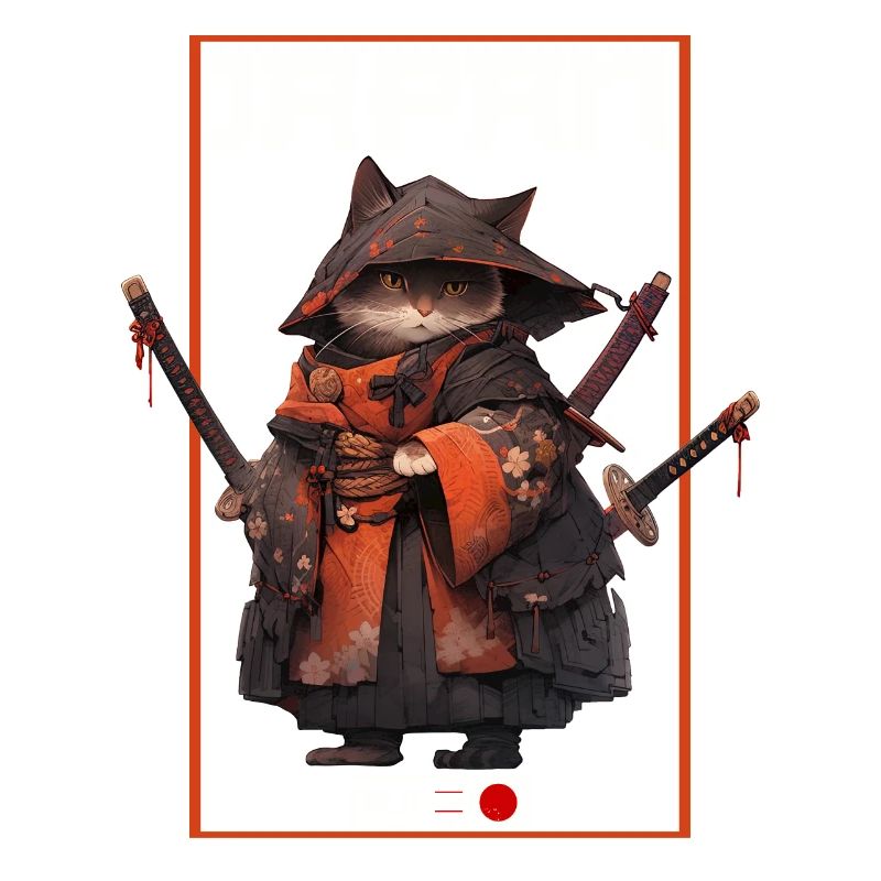 Asia Cat Japanese Samurai Samurai