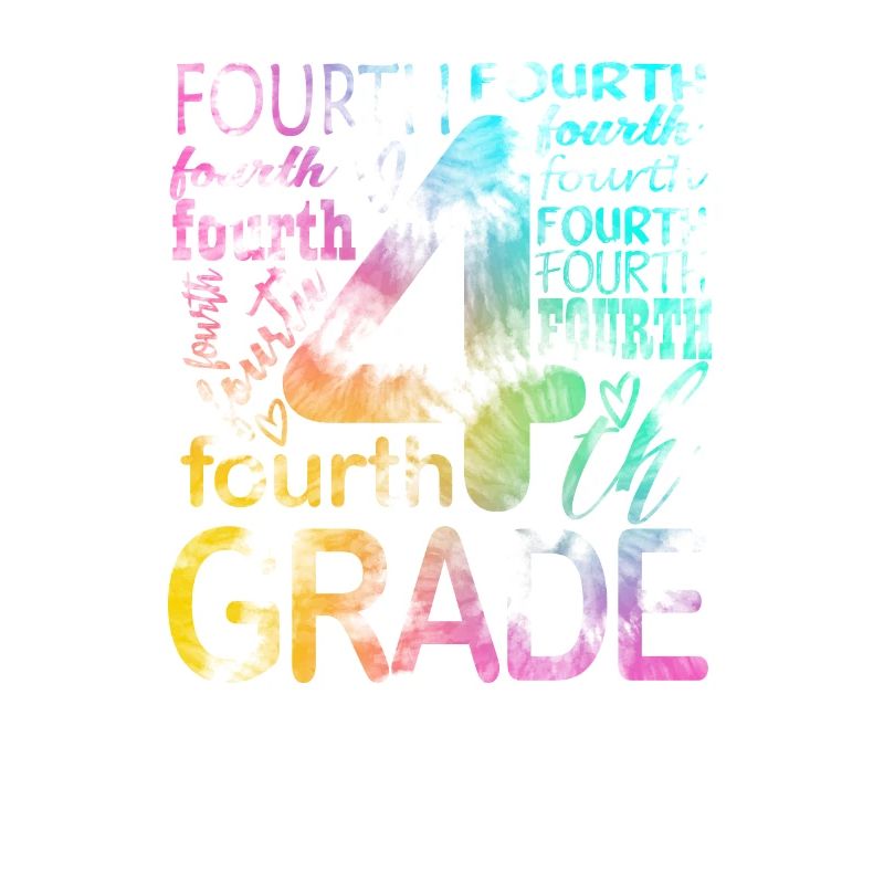 Tie Dye 4th Grade Typography Team Fourth Grade