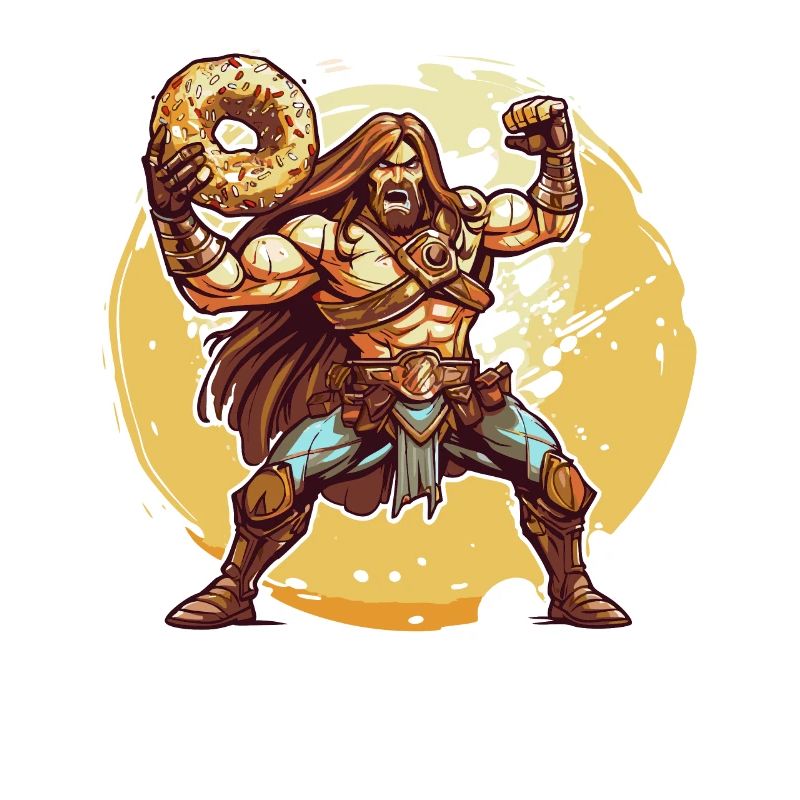 Ein Barbar mit einem Donut