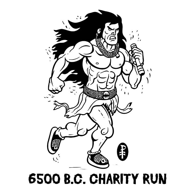 Cartoon Caveman : Jogging de course de charité