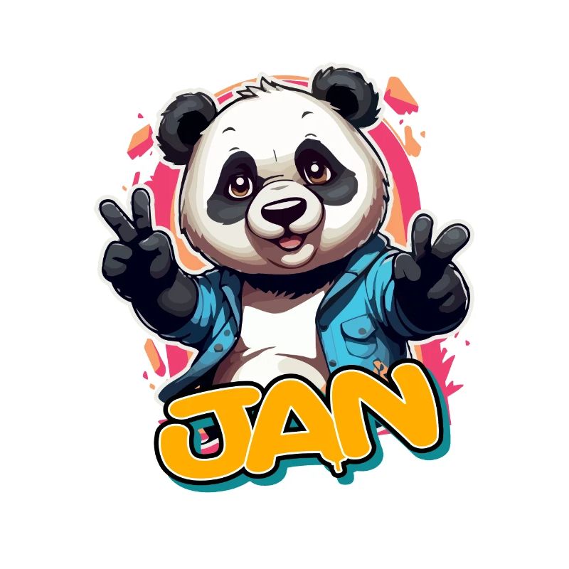 JAN - Beau nom de garçon avec Cool Panda
