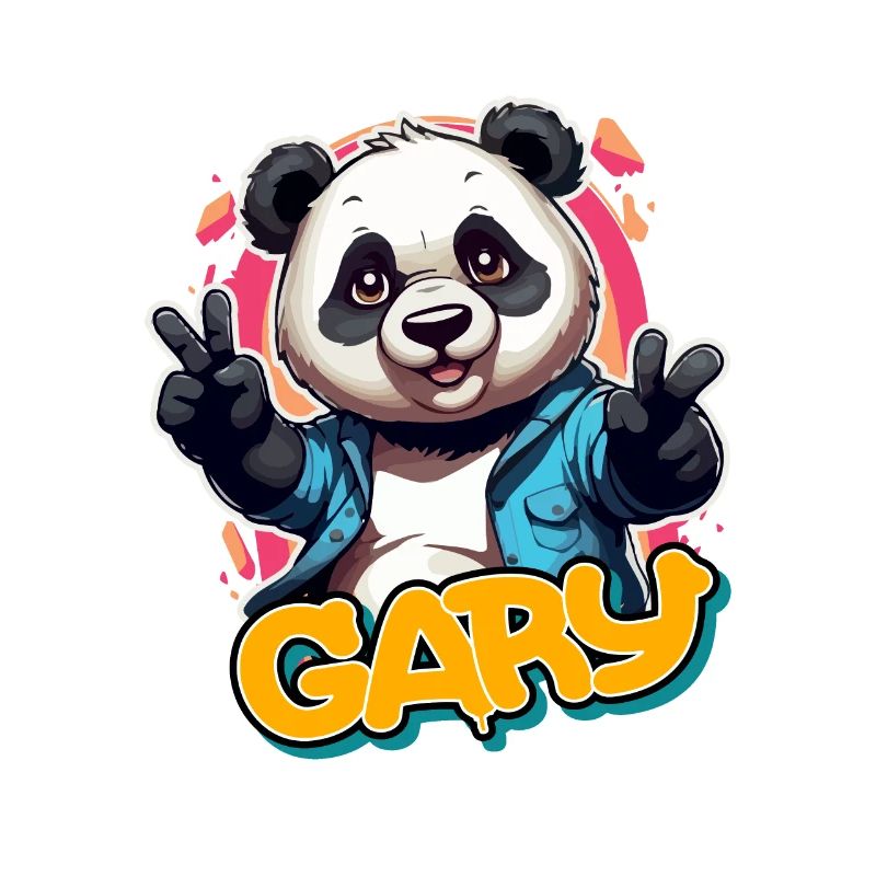 GARY - Handsome Boy Name with Cool Panda