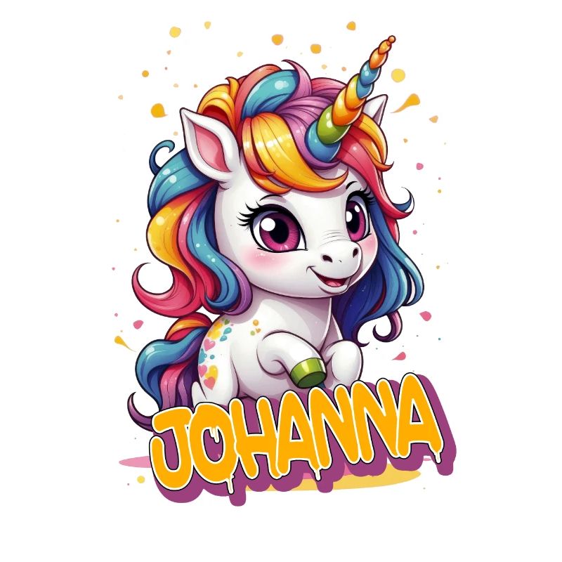 JOHANNA - Schöner Mädchen Name mit süßem Einhorn