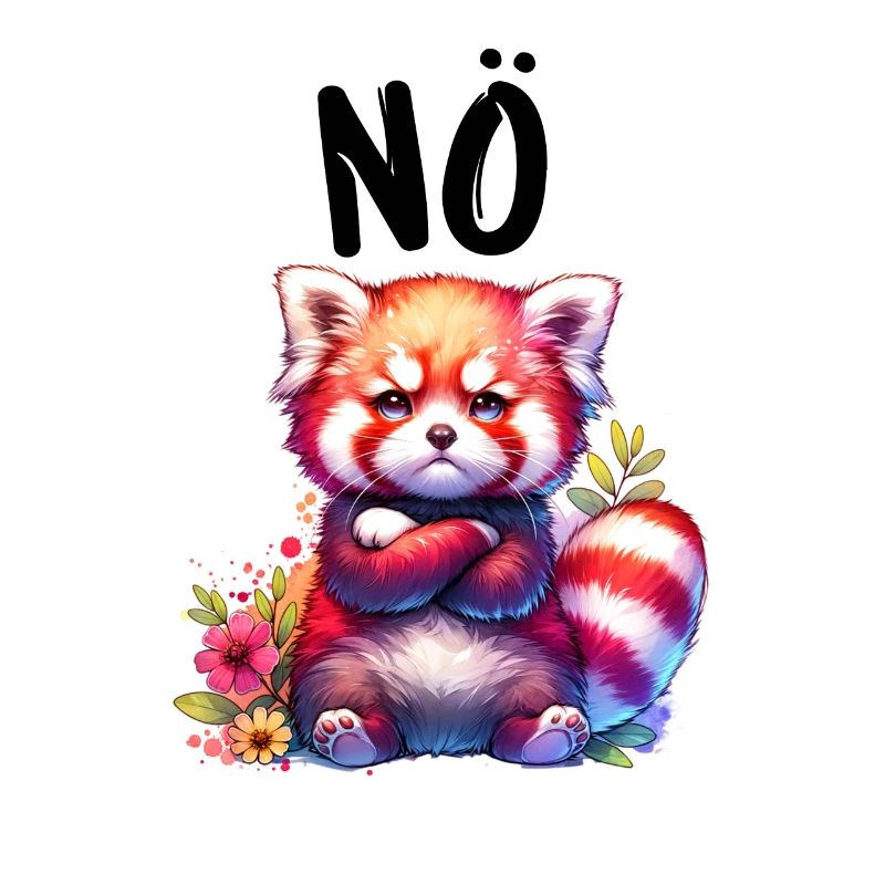 Red Panda Funny Saying Nope Fire Fox