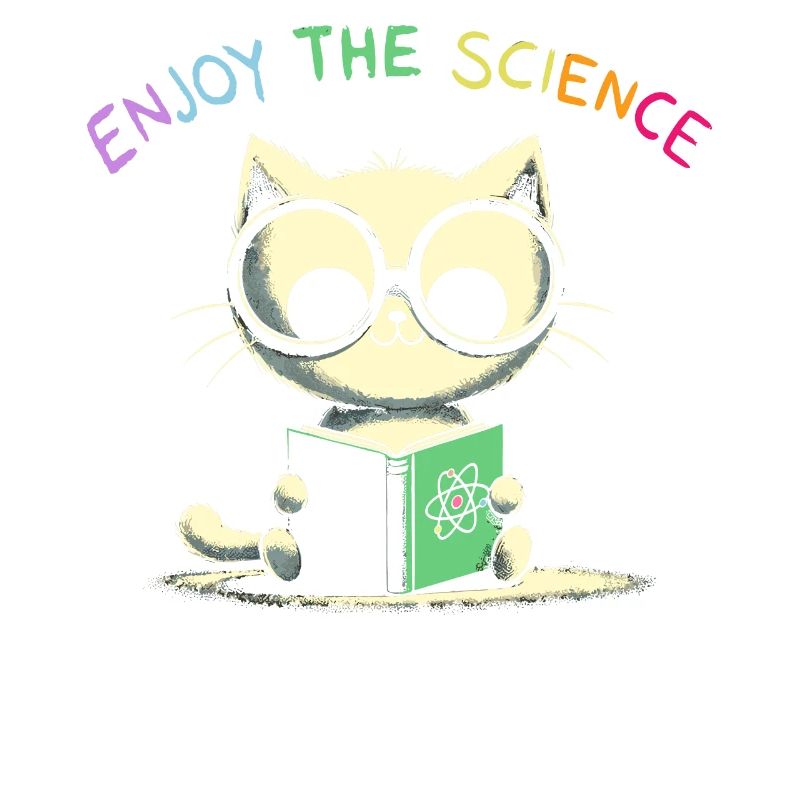 Profitez de la science. Chat d’école mignon.