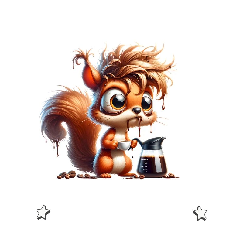 Morning grouch Give me coffee funny squirrel