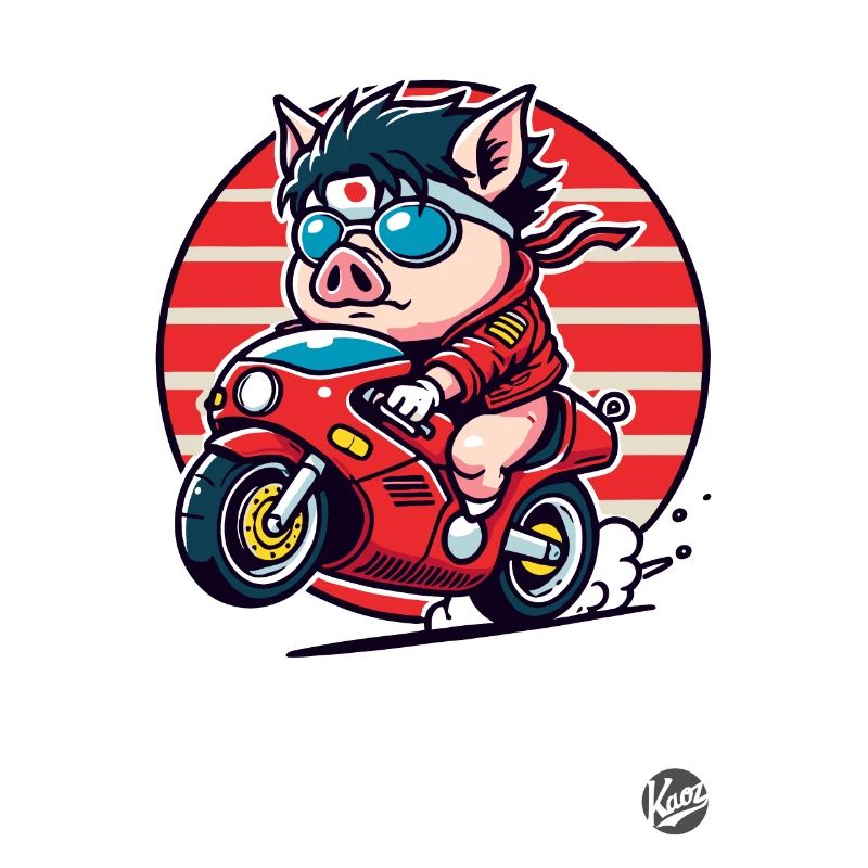 Zombie Brain Pig Motorcycle Revolution