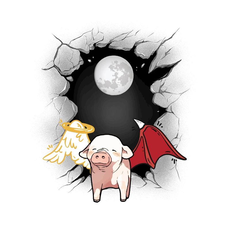 Pig Angel Devil Hell Heaven Pigs