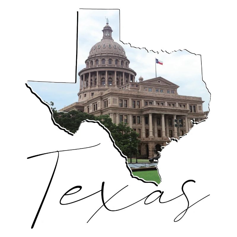 Texas State Capitol in Texas State Map TX