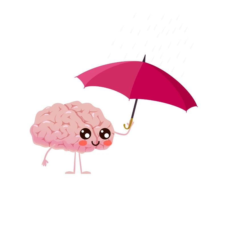 Brainstorm Niedlich Hirn mit Regenschirm