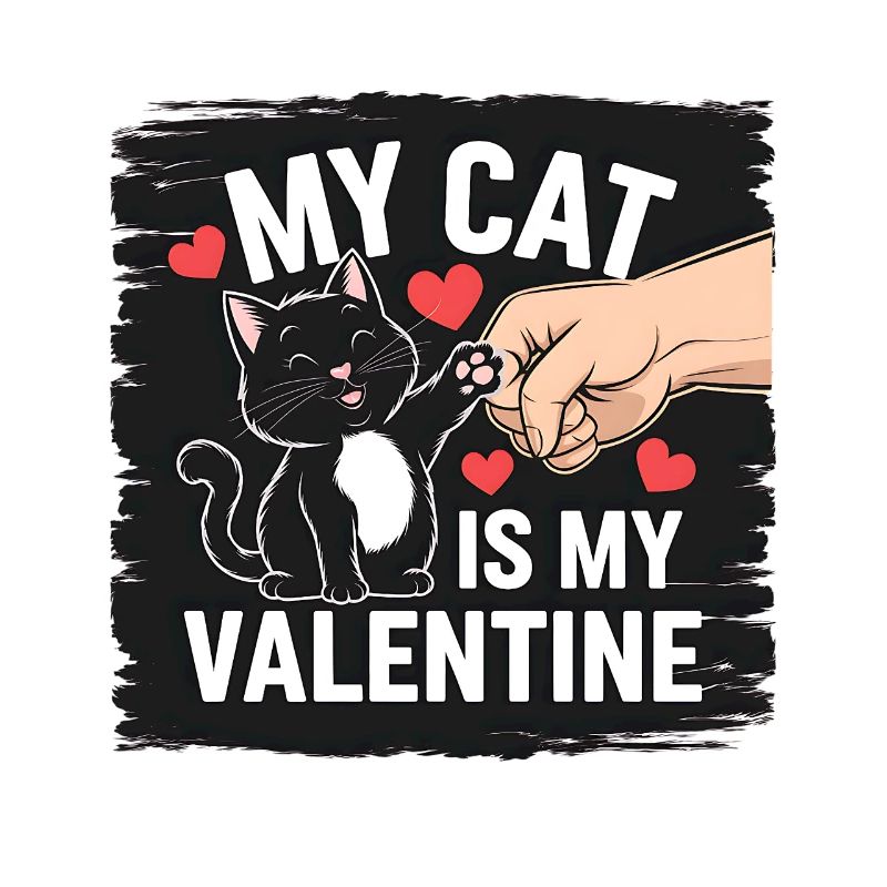 Célibataire & Chat Saint-Valentin Mon chat est mon valentin