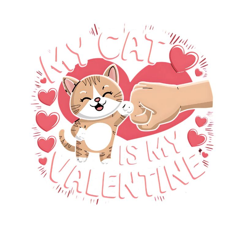 Célibataire & Chat Saint-Valentin Mon chat est mon valentin