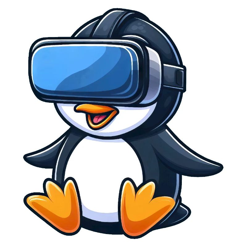 Penguin VR Gamer Future Science Fiction