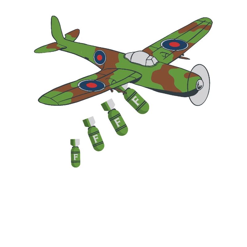 Avion rétro avec motif de bombe de Second