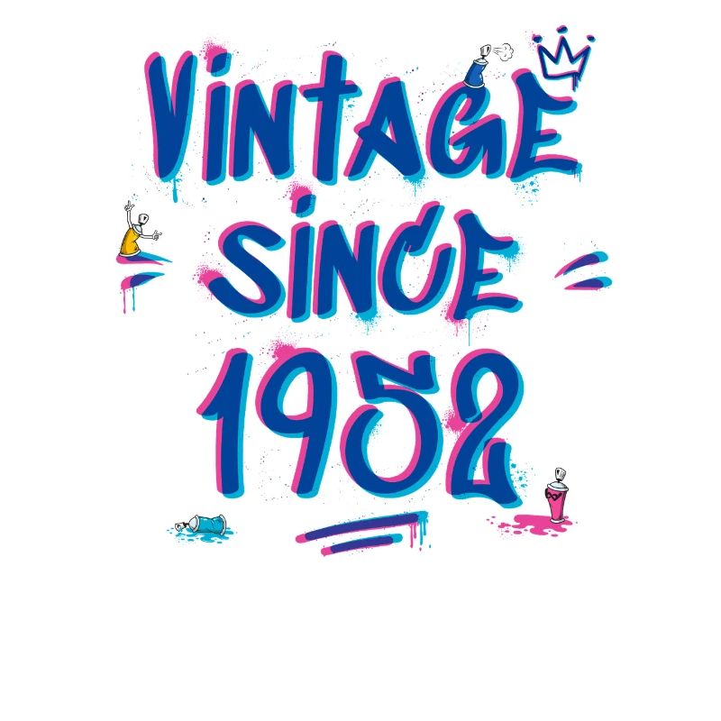 Vintage seit 1952 Graffiti Glitch 73. Geburtstag