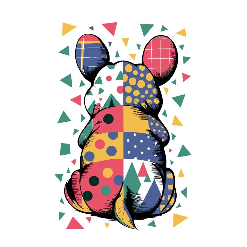 Bunter Geometrischer Tiermuster Patchwork-Look