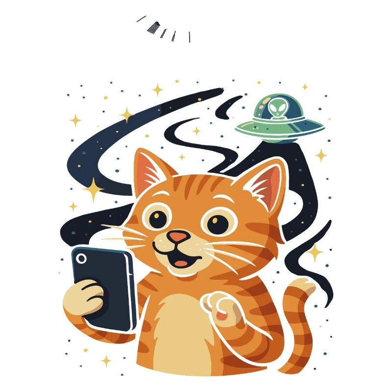 Chat de l’espace avec OVNI extraterrestre