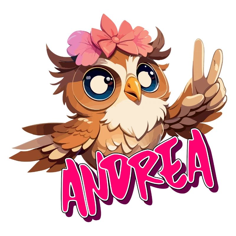 ANDREA - Schöner Mädchen Name mit süßer EULE