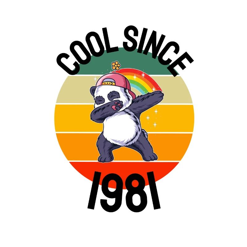 Cool Seit 1981 Retro Dabbing Panda 41. Geburtstag