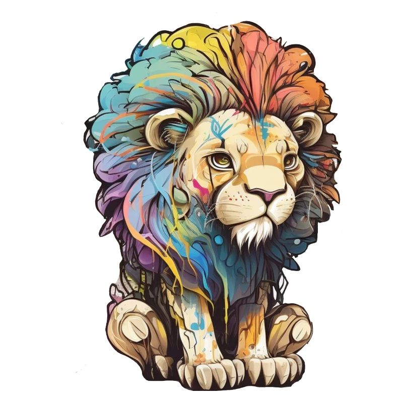 Lion Abstract Drawing