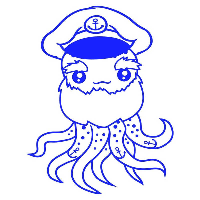 Old Octopus Octopus Cephalopod Captain Squid