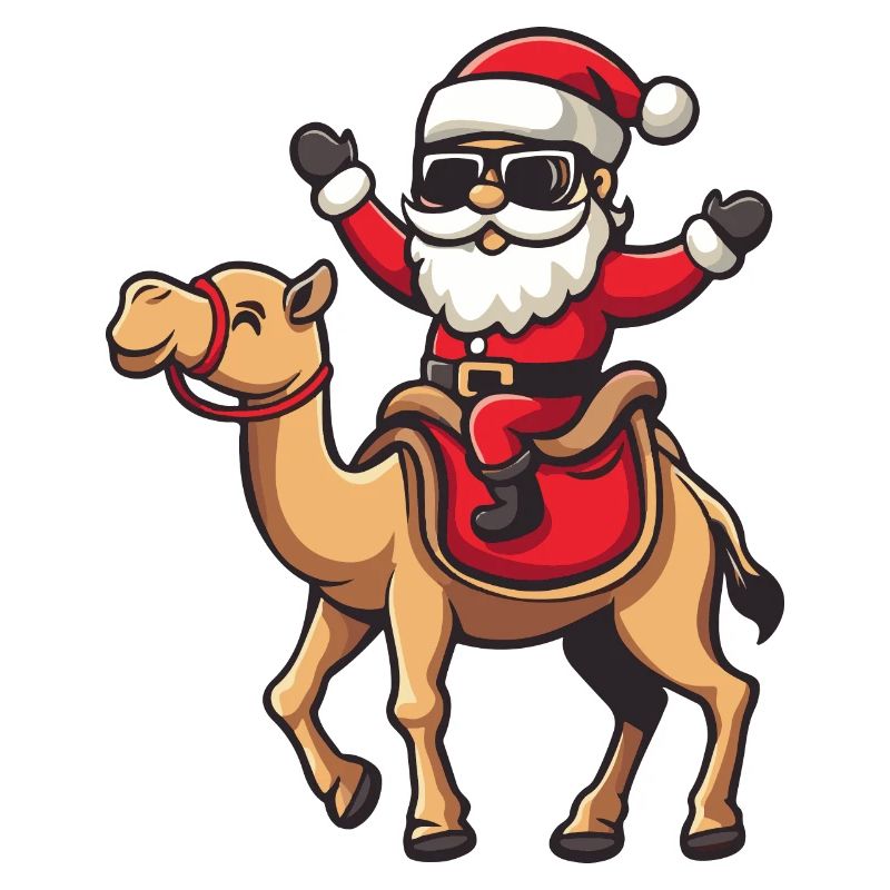 Kamel Weihnachtsmann Cartoon