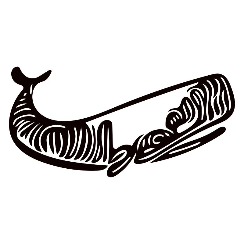 Vector Whale Drawing Style