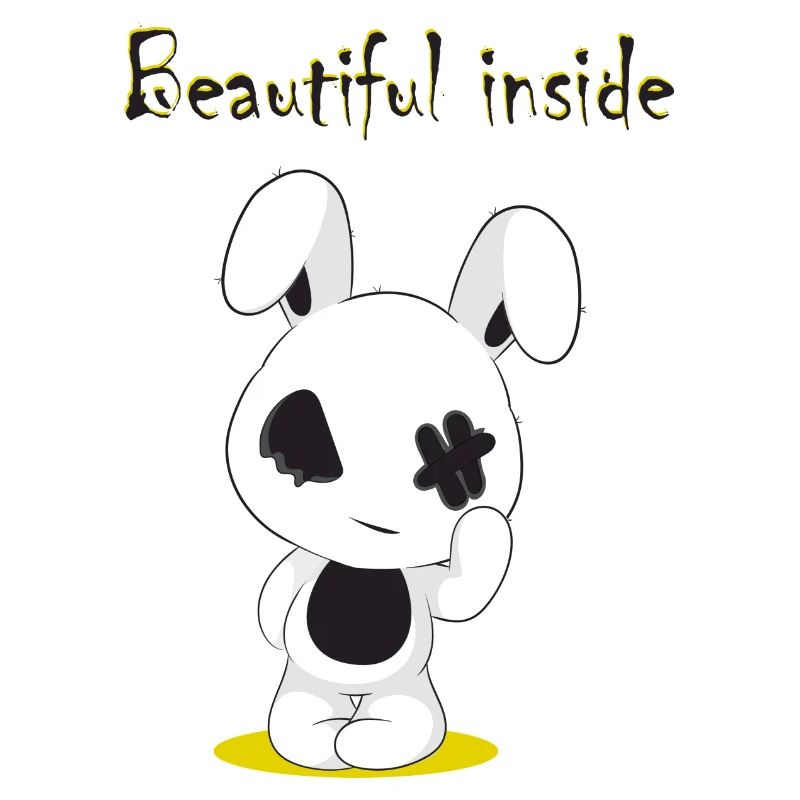 Beautiful inside saying with battered rabbits