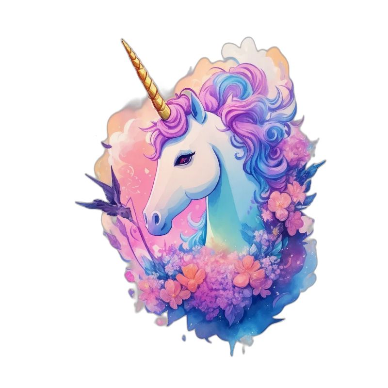 Fantasie geblümtes Einhorn