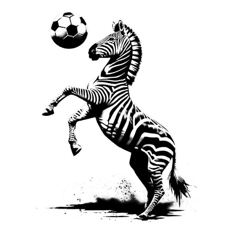 Zebra Playing Soccer