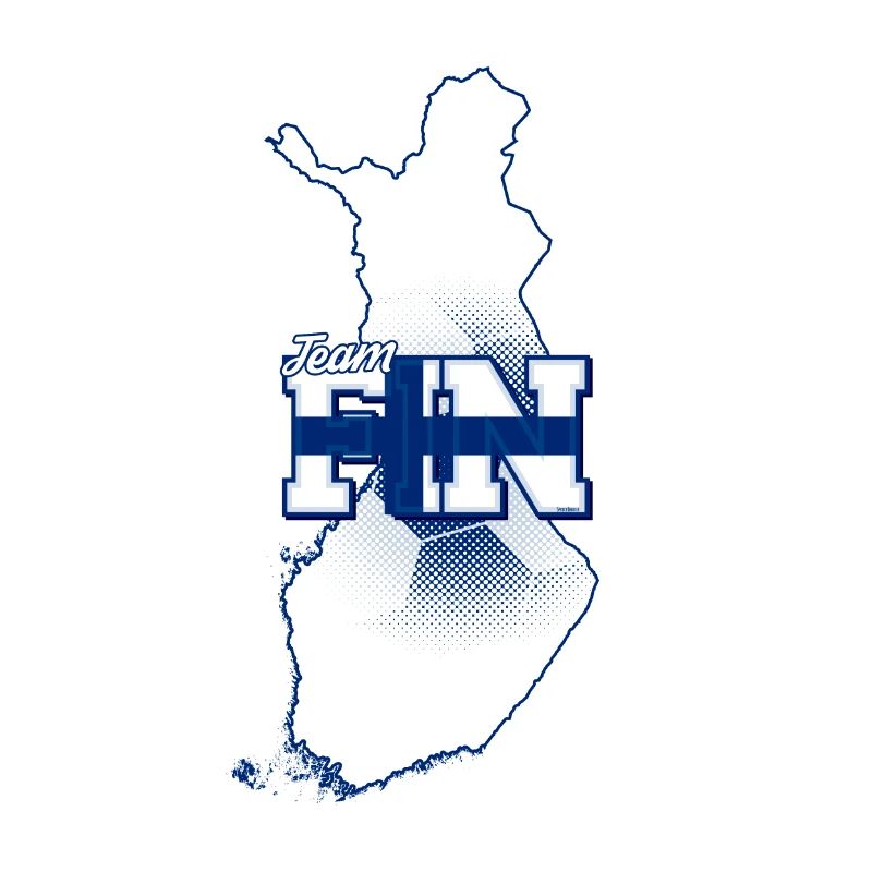 Team FIN Map Finland with Ball Pattern