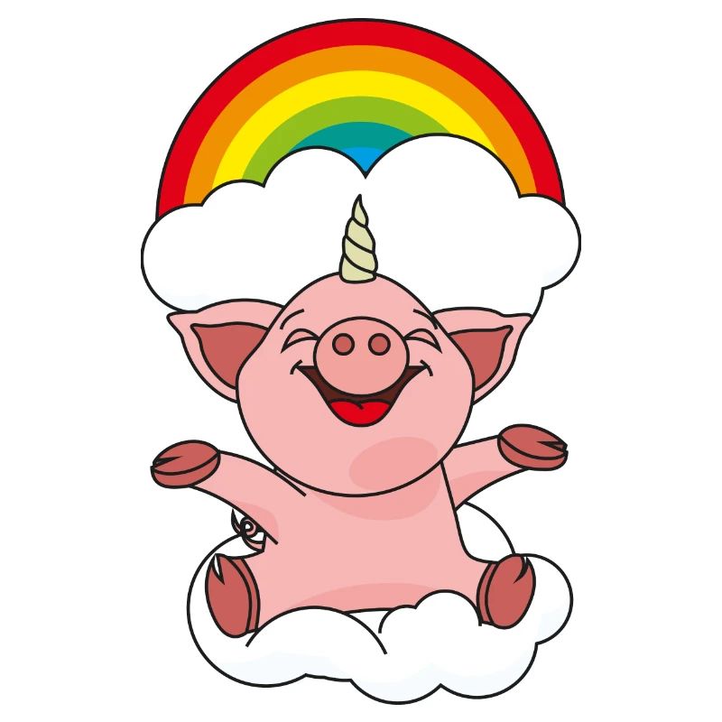 Corne de cochon avec arc-en-ciel